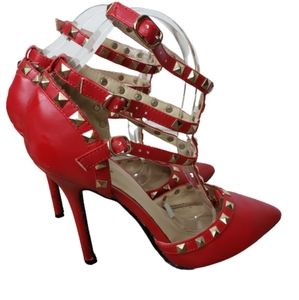 Charlotte Russe Strappy Red High Heels